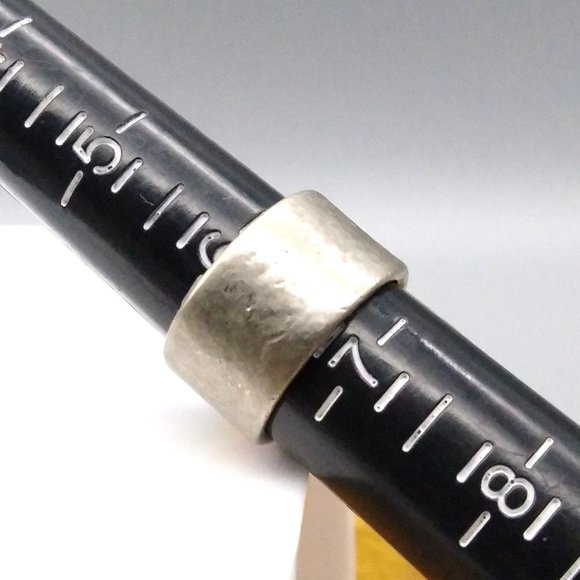 Vintage Wide Rainbow Band Ring, Silver Tone with Enamel Channels - Picture 5 of 5